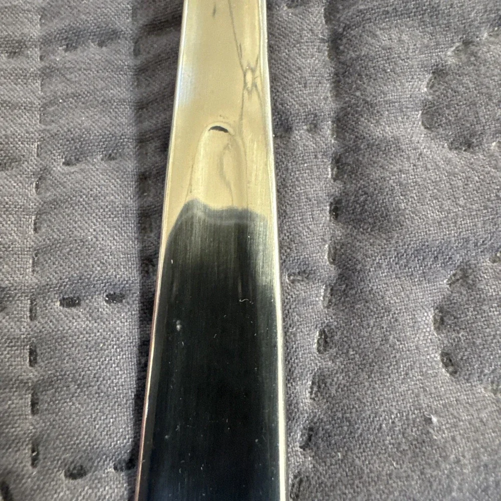 2 Pfaltzgraff Stainless Glossy Soup Spoon Flatware 18/0 Silverware Square End 7
